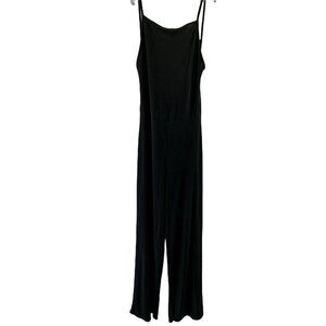 Boohoo Petite Women's Open Back Black Jumpsuit